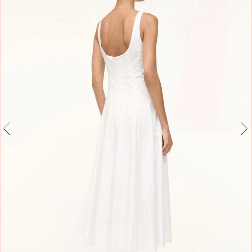 STAUD Wells Midi Dress white
